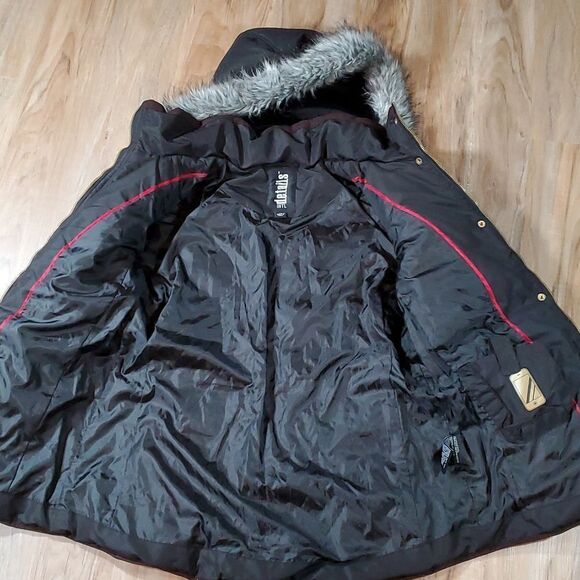 🔹️Intl Details Black Faux Fur Hooded Lined Puffer Jacket Medium - Picture 3 of 13